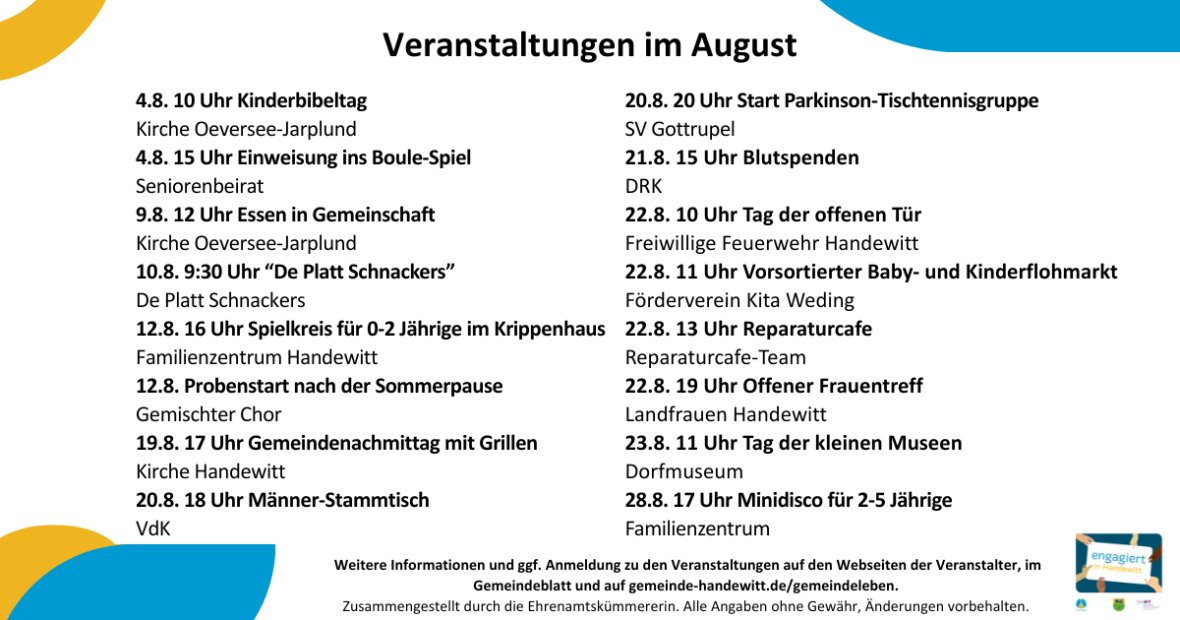 Facebook Terminübersicht quer - August 26 quer