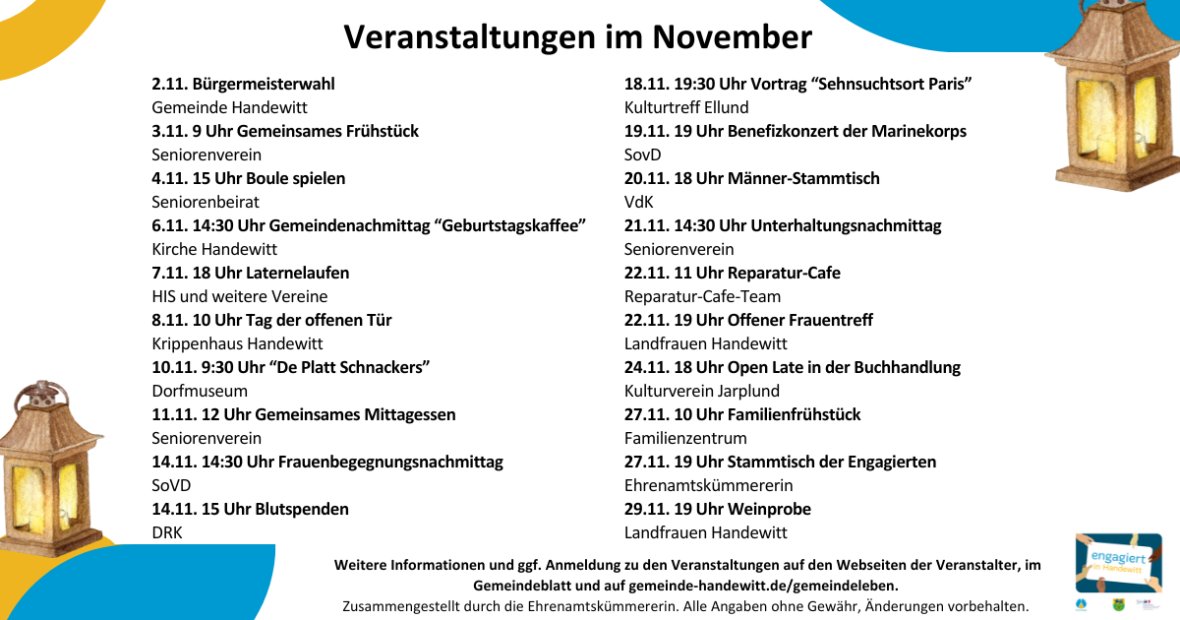 Facebook engagiert in Handewitt - Termine Sep 25