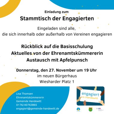 Ehrenamt allg. facebook - Nov. 25 Stammtisch